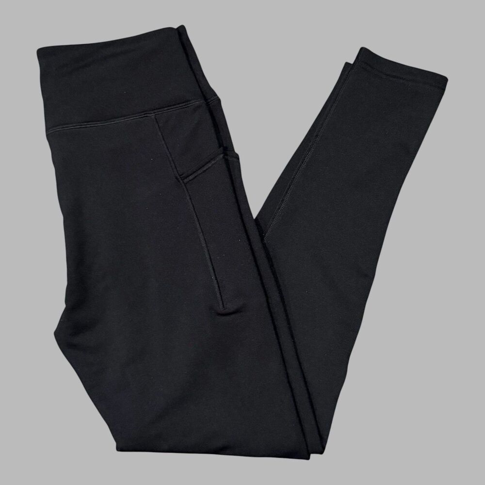 Woolx McKenna Merino Wool Leggings Womens Medium Black Pockets Activewear - Picture 2 of 6